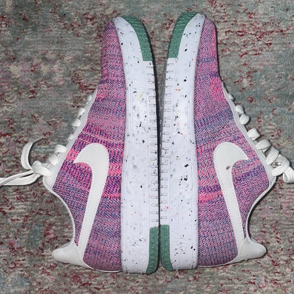 Nike Women's Air Force 1 Crater Flyknit Fuchsia Glow/Wht-Pink Blast - Size 8.5 - Picture 3 of 10